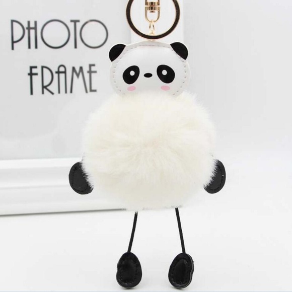 Accessories - 5/$20 Panda Faux Fur Pompom Keychain